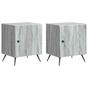 vidaXL Nachtkastje 2 pcs Grijs sonoma 43 x 34,5 x 50 cm Bewerkt hout