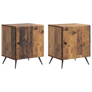 vidaXL Nachtkastje 2 pcs Oud hout 43 x 34,5 x 50 cm Bewerkt hout