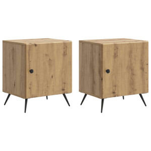 vidaXL Nachtkastje 2 pcs Artisanaal eiken 43 x 34,5 x 50 cm