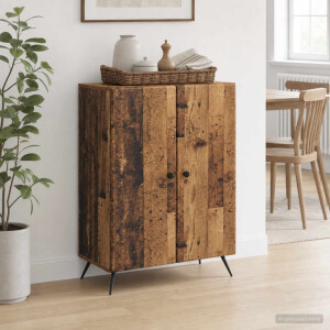 vidaXL Dressoir Oud hout 66 x 34,5 x 90 cm Bewerkt hout