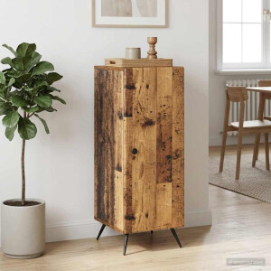 vidaXL Dressoir Oud hout 33 x 34,5 x 90 cm Bewerkt hout
