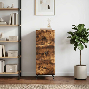 vidaXL Ladenkast Gerookt eiken 33 x 34,5 x 90 cm Bewerkt hout