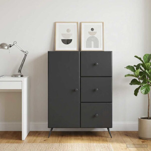 vidaXL Dressoir met lade Zwart 66 x 34,5 x 90 cm Bewerkt hout