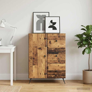 vidaXL Dressoir met lade Oud hout 66 x 34,5 x 90 cm Bewerkt hout