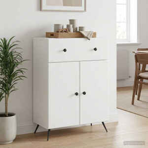 vidaXL Dressoir met lade Wit 66 x 34,5 x 90 cm Bewerkt hout