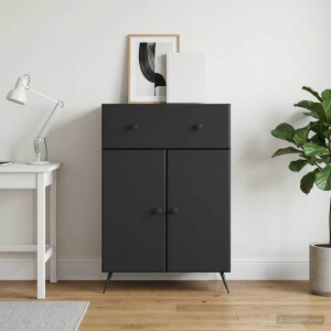 vidaXL Dressoir met lade Zwart 66 x 34,5 x 90 cm Bewerkt hout