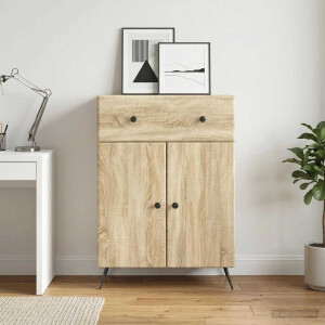 vidaXL Dressoir met lade Sonoma Eiken 66 x 34,5 x 90 cm Bewerkt hout