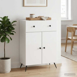 vidaXL Dressoir met lade Hoogglans Wit 66 x 34,5 x 90 cm Bewerkt hout