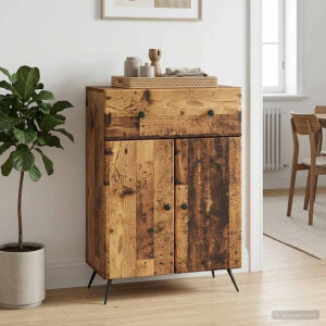vidaXL Dressoir met lade Oud hout 66 x 34,5 x 90 cm Bewerkt hout