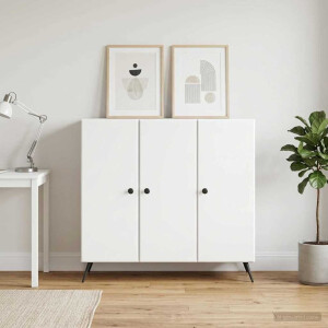 vidaXL Dressoir Wit 89 x 34,5 x 80 cm Bewerkt hout