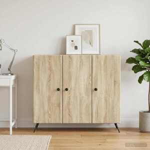 vidaXL Dressoir Sonoma Eiken 89 x 34,5 x 80 cm Bewerkt hout