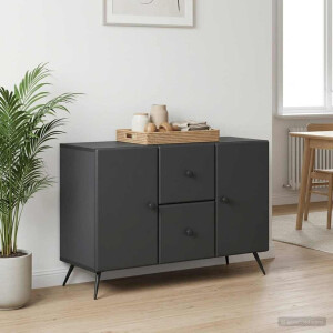 vidaXL Dressoir met lade Zwart 89 x 34,5 x 60 cm Bewerkt hout