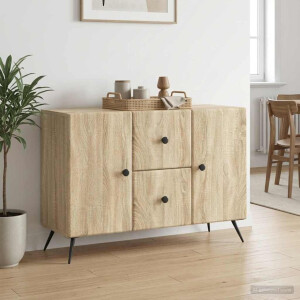 vidaXL Dressoir met lade Sonoma Eiken 89 x 34,5 x 60 cm Bewerkt hout