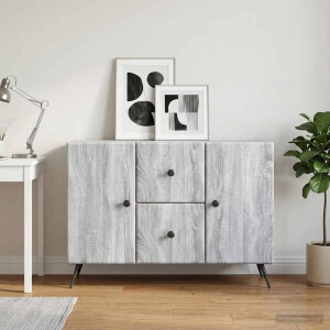 vidaXL Dressoir met lade Grijs sonoma 89 x 34,5 x 60 cm Bewerkt hout