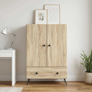 vidaXL Dressoir met lade Sonoma Eiken 66 x 34,5 x 95 cm Bewerkt hout