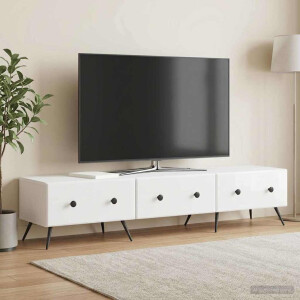 vidaXL TV-kast met lade Hoogglans Wit 147 x 34,5 x 30 cm Bewerkt hout