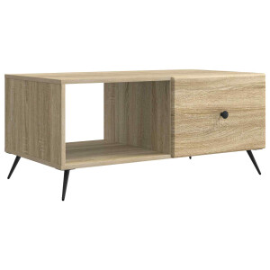 vidaXL Salontafel Sonoma Eiken 90 x 50 x 40 cm Bewerkt hout