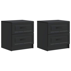 vidaXL Nachtkastje 2 pcs Zwart 43 x 34,5 x 44,5 cm Bewerkt hout