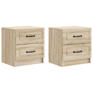 vidaXL Nachtkastje 2 pcs Sonoma Eiken 43 x 34,5 x 44,5 cm Bewerkt hout