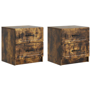 vidaXL Nachtkastje met lade 2 pcs Gerookt eiken 43 x 34,5 x 44,5 cm