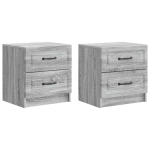 vidaXL Nachtkastje 2 pcs Grijs sonoma 43 x 34,5 x 44,5 cm Bewerkt hout