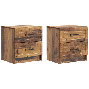 vidaXL Nachtkastje 2 pcs Oud hout 43 x 34,5 x 44,5 cm Bewerkt hout