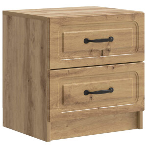 vidaXL Nachtkastje Artisanaal eiken 43 x 34,5 x 44,5 cm Bewerkt hout
