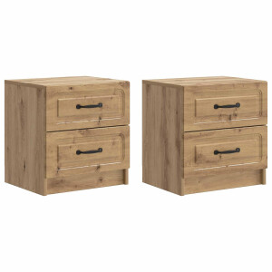 vidaXL Nachtkastje met lade 2 pcs Artisanaal eiken 43 x 34,5 x 44,5 cm
