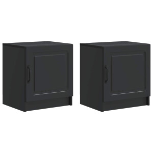 vidaXL Nachtkastje 2 pcs Zwart 43 x 34,5 x 47 cm Bewerkt hout