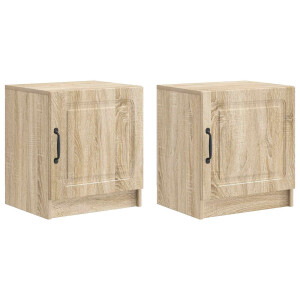 vidaXL Nachtkastje 2 pcs Sonoma Eiken 43 x 34,5 x 47 cm Bewerkt hout
