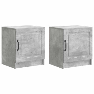 vidaXL Nachtkastje 2 pcs Betongrijs 43 x 34,5 x 47 cm Bewerkt hout
