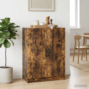 vidaXL Dressoir Gerookt eiken 66 x 34,5 x 87 cm Bewerkt hout