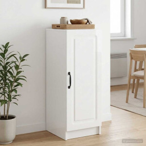vidaXL Dressoir Hoogglans Wit 33 x 34,5 x 87 cm Bewerkt hout