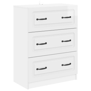 vidaXL Ladenkast Hoogglans Wit 66 x 34,5 x 87 cm Bewerkt hout