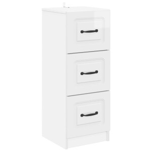 vidaXL Ladenkast Hoogglans Wit 33 x 34,5 x 87 cm Bewerkt hout