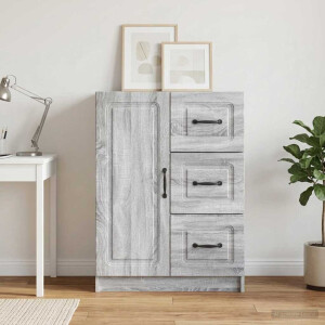 vidaXL Dressoir met lade Grijs sonoma 66 x 34,5 x 87 cm Bewerkt hout