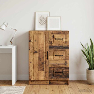 vidaXL Dressoir met lade Oud hout 66 x 34,5 x 87 cm Bewerkt hout