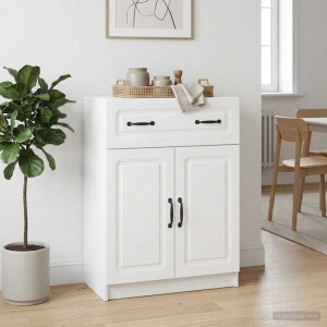 vidaXL Dressoir met lade Wit 66 x 34,5 x 87 cm Bewerkt hout