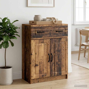 vidaXL Dressoir met lade Oud hout 66 x 34,5 x 87 cm Bewerkt hout