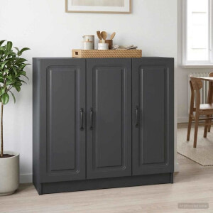 vidaXL Dressoir Zwart 89 x 34,5 x 77 cm Bewerkt hout