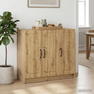 vidaXL Dressoir Artisanaal eiken 89 x 34,5 x 77 cm Bewerkt hout