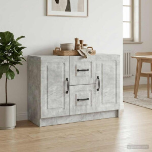 vidaXL Dressoir met lade Betongrijs 89 x 34,5 x 57 cm Bewerkt hout