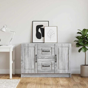 vidaXL Dressoir met lade Grijs sonoma 89 x 34,5 x 57 cm Bewerkt hout
