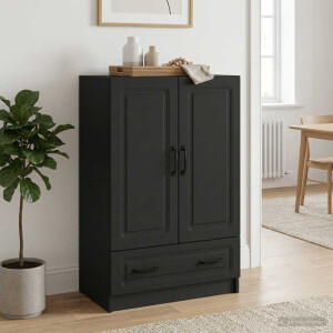 vidaXL Dressoir met lade Zwart 66 x 34,5 x 92 cm Bewerkt hout