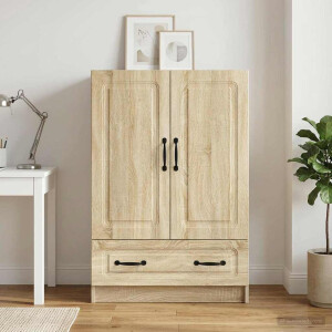 vidaXL Dressoir met lade Sonoma Eiken 66 x 34,5 x 92 cm Bewerkt hout