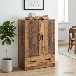 vidaXL Dressoir met lade Oud hout 66 x 34,5 x 92 cm Bewerkt hout