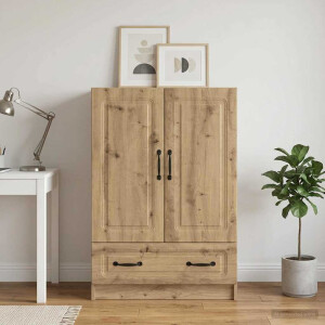 vidaXL Dressoir Artisanaal eiken 66 x 34,5 x 92 cm Bewerkt hout