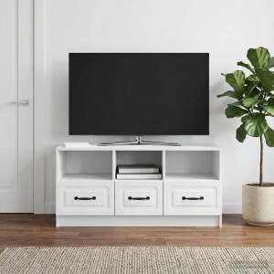 vidaXL TV-kast met lade Wit 102 x 34,5 x 47 cm Bewerkt hout