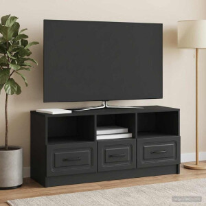 vidaXL TV-kast met lade Zwart 102 x 34,5 x 47 cm Bewerkt hout