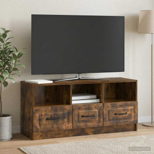 vidaXL TV-kast met lade Gerookt eiken 102 x 34,5 x 47 cm Bewerkt hout